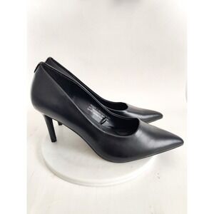 Tahari Pumps 8.5 Heels Black Pointed Toe Stiletto Office Classic Vegan Leather